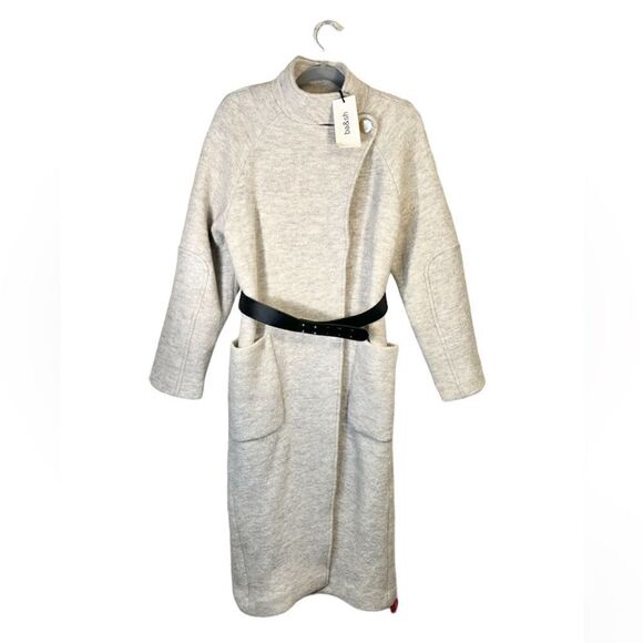 NWT Ba&Sh Come Wool White Tranch Coat Black Leather Belt Size XS - Picture 9 of 16